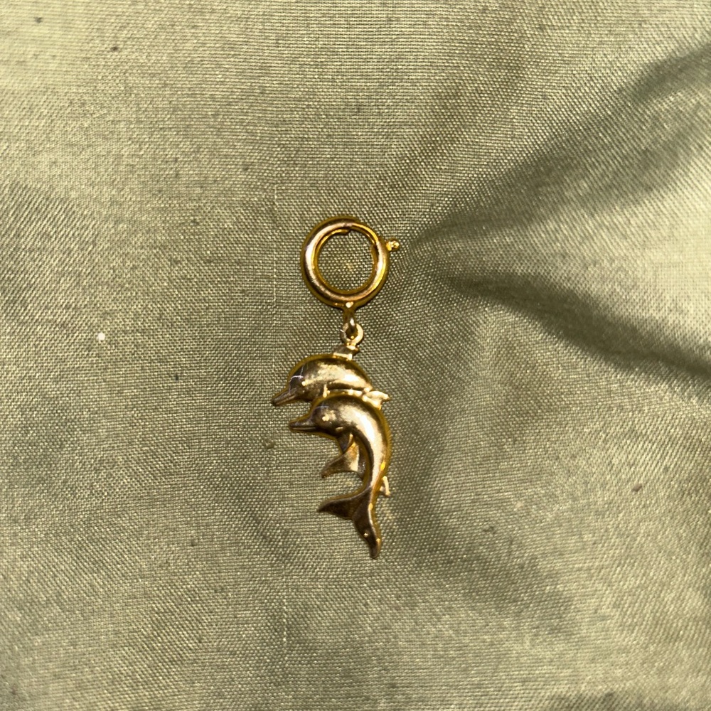 Double Dolphin Gold Pendant